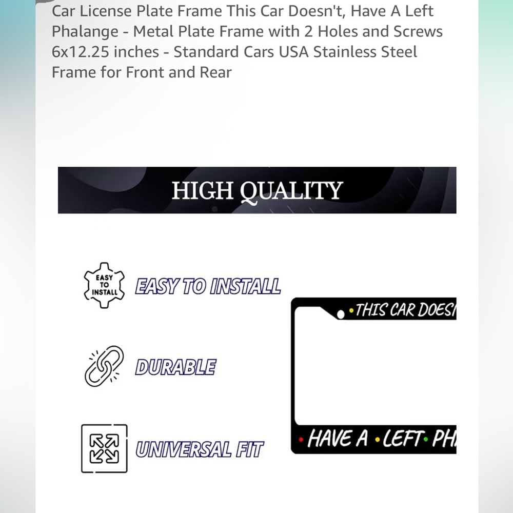 Black License Plate Frame | F•R•I•E•N•D•S FANS - Picture 2 of 2